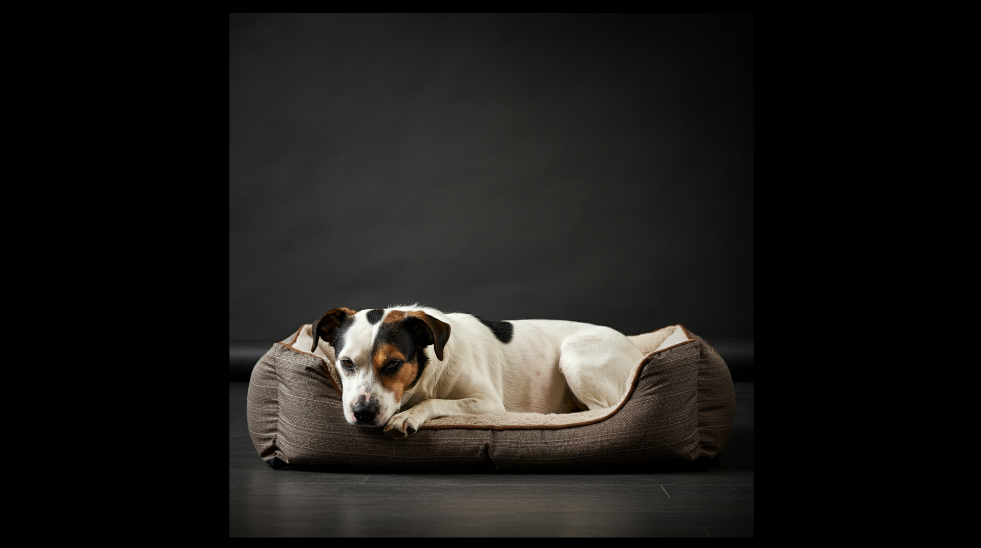 A dog sleeping in a designated bed, emphasizing the importance of a comfortable sleep environment.